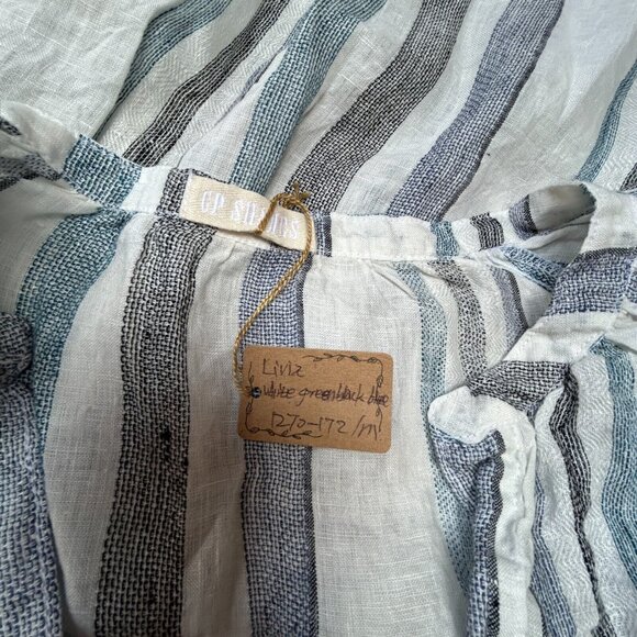 CP Shades Women's Livia Linen Popover Top Medium Deep V-Neck Long Sleeve New - Picture 3 of 9